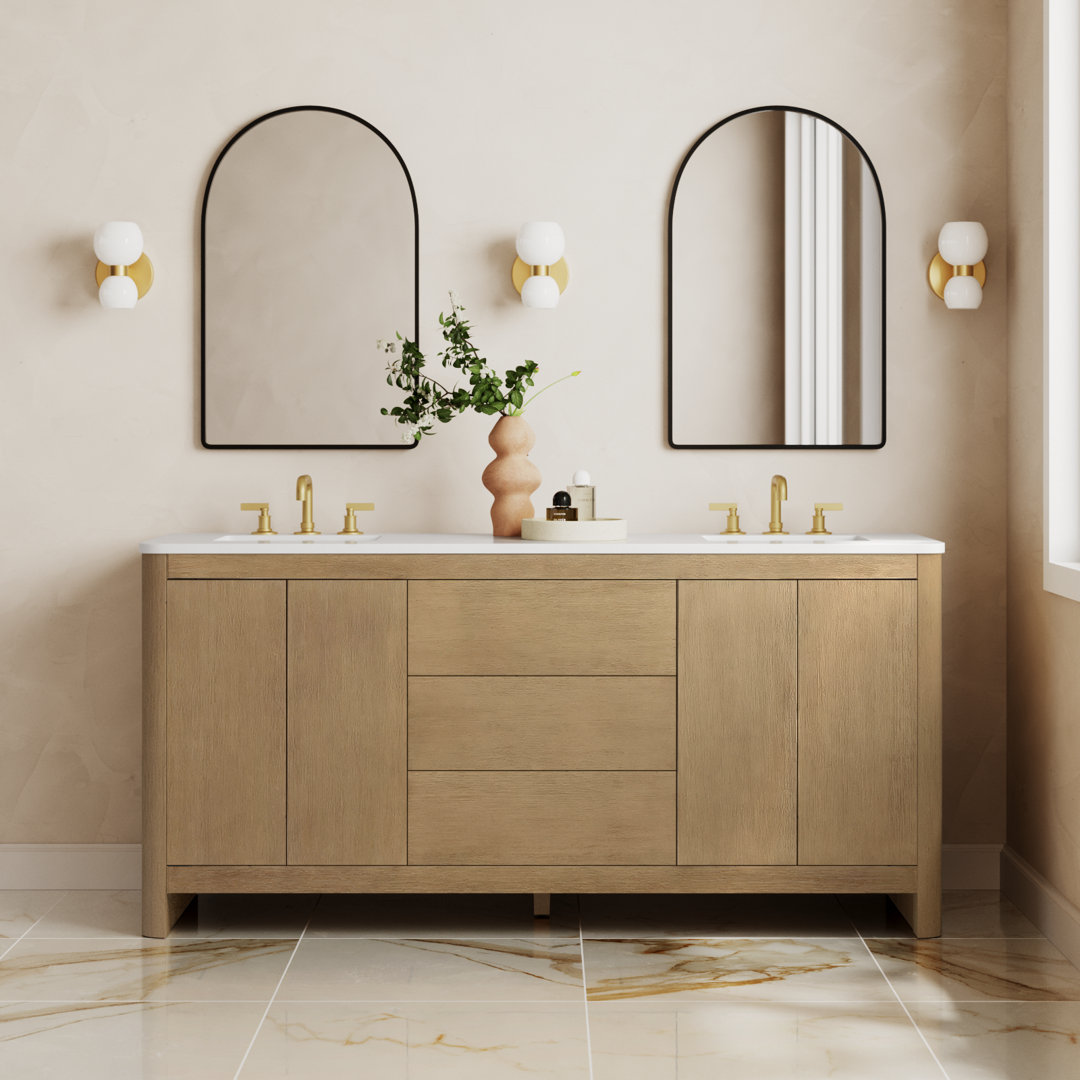 Raye 72" Double Bathroom Vanity Set with Quartz Top